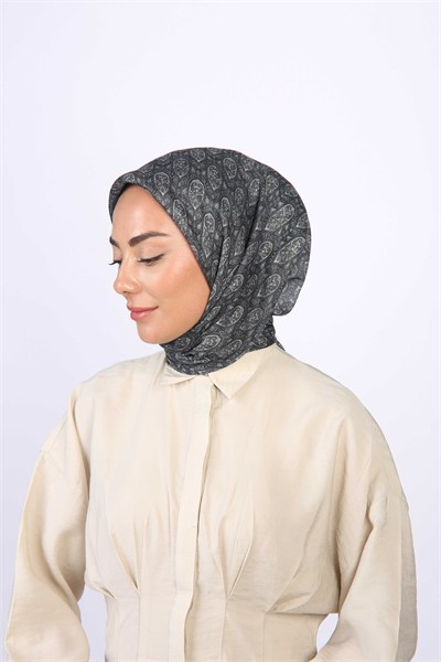 Locella Soft Pamuk Eşarp Siyah Gri