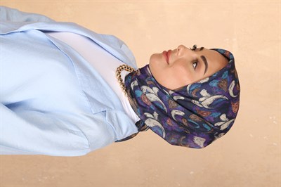 Locella Soft Pamuk Eşarp Lacivert