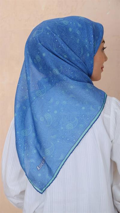 Locella Soft Pamuk Eşarp Deniz Mavi-1