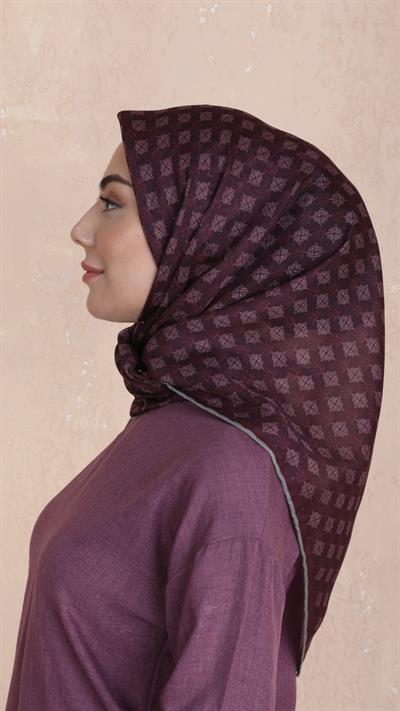 Locella Soft Pamuk Eşarp Koyu Mürdüm-9