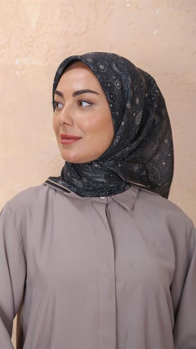 Locella Soft Pamuk Eşarp Siyah-15