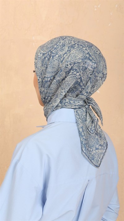 Locella Soft Pamuk Eşarp Mavi