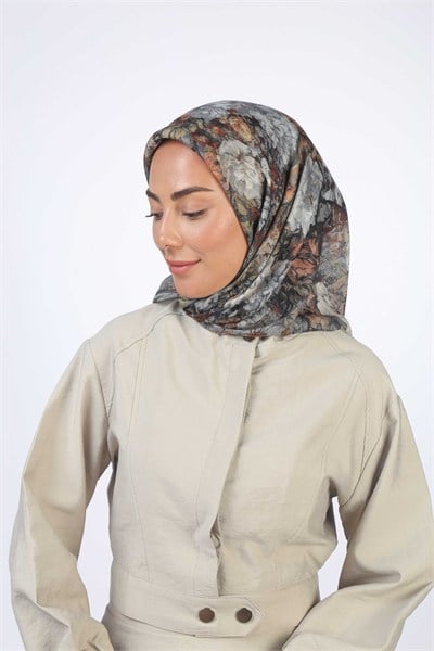 Locella Soft Pamuk Eşarp Siyah Gri