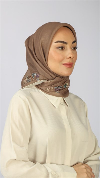 Locella Soft Pamuk Eşarp Karamel