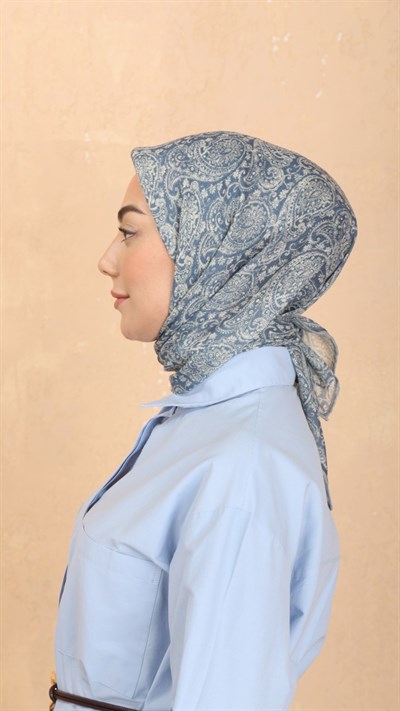 Locella Soft Pamuk Eşarp Mavi