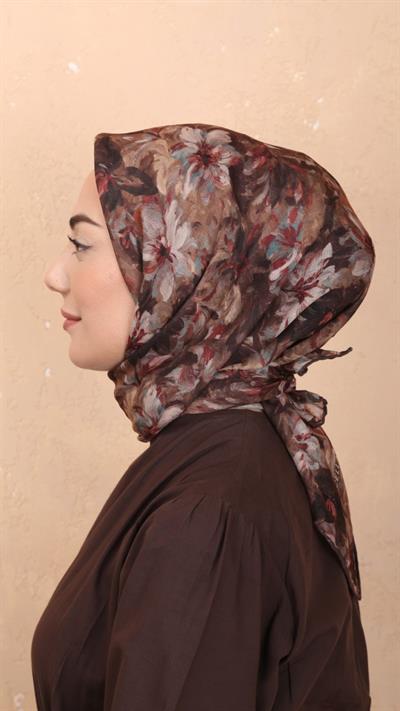 Locella Soft Pamuk Eşarp Koyu Kahve