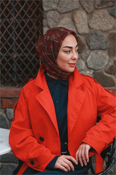 Locella Soft Pamuk Eşarp Bordo