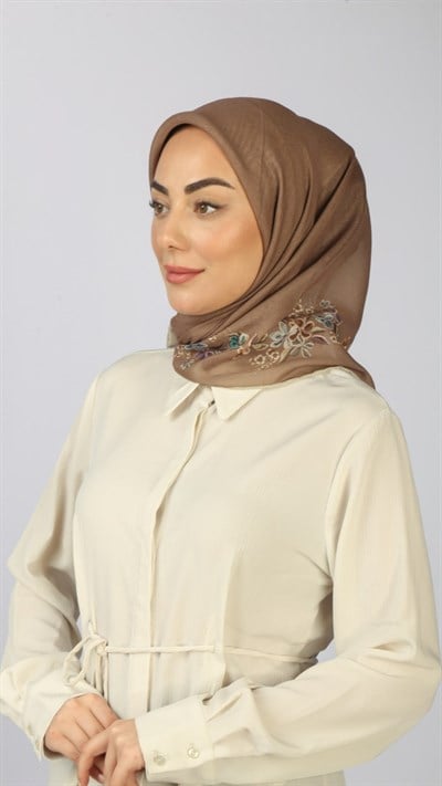 Locella Soft Pamuk Eşarp Karamel