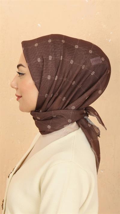 Locella Soft Pamuk Eşarp Kahve-1