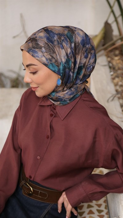 Locella Soft Pamuk Eşarp Lacivert