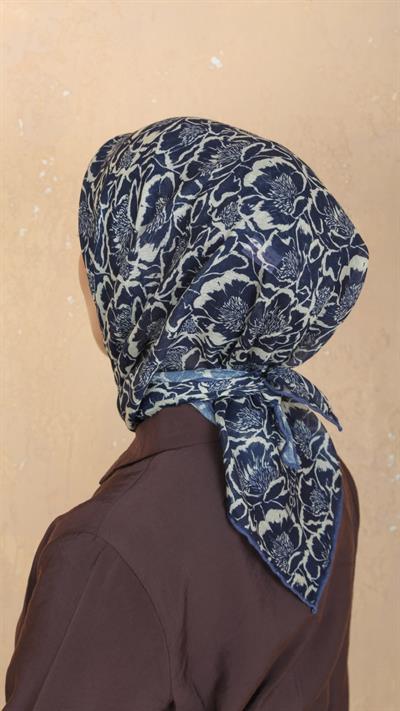 Locella Soft Pamuk Eşarp Lacivert