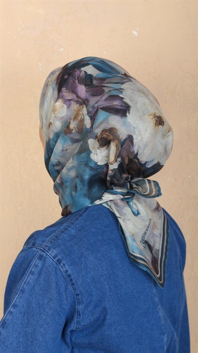 Locella Soft Pamuk Eşarp Mavi