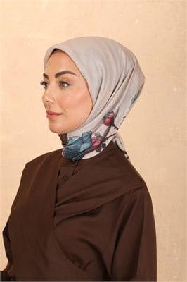 Locella Soft Pamuk Eşarp-Bej Mavi