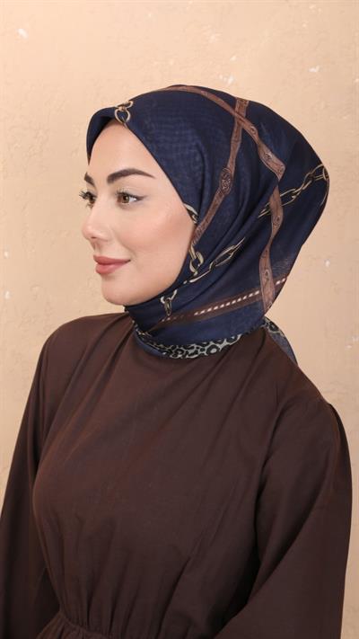 Locella Soft Pamuk Eşarp Lacivert