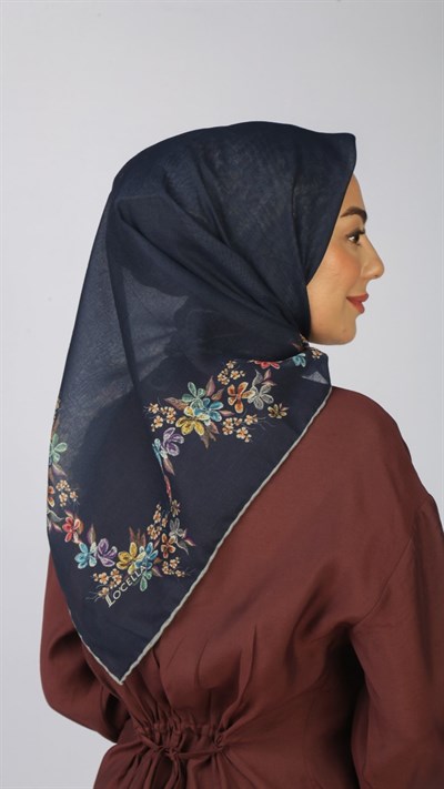 Locella Soft Pamuk Eşarp Lacivert