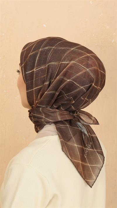 Locella Soft Pamuk Eşarp Kahve-5