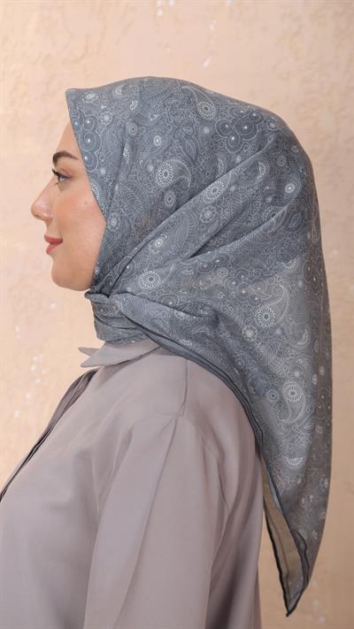 Locella Soft Pamuk Eşarp Füme-7