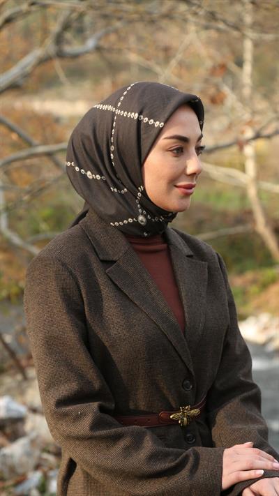 Locella Soft Pamuk Eşarp Kahve