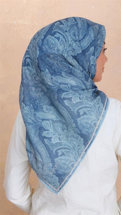 Locella Soft Pamuk Eşarp Deniz Mavi-14
