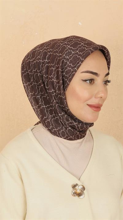 Locella Soft Pamuk Eşarp Kahve-3