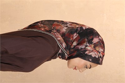Locella Soft Pamuk Eşarp-Siyah Kırmızı