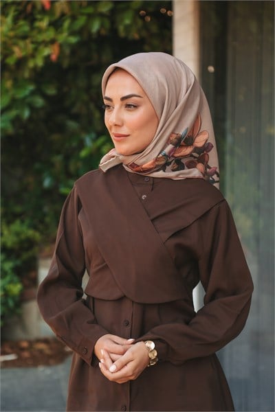 Locella Soft Pamuk Eşarp-Bej Kiremit