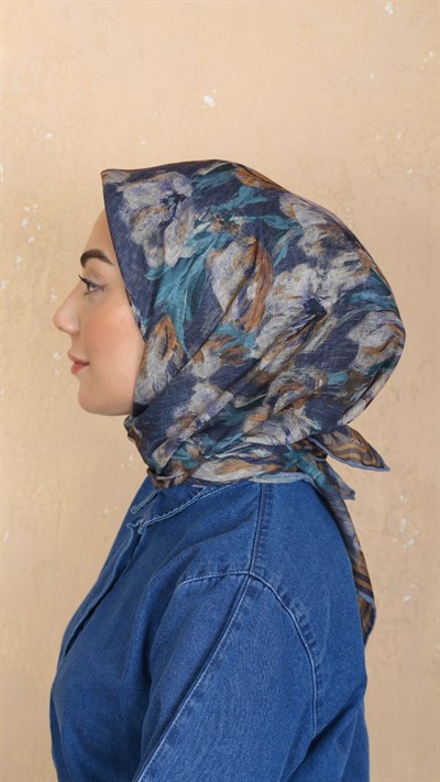 Locella Soft Pamuk Eşarp Lacivert