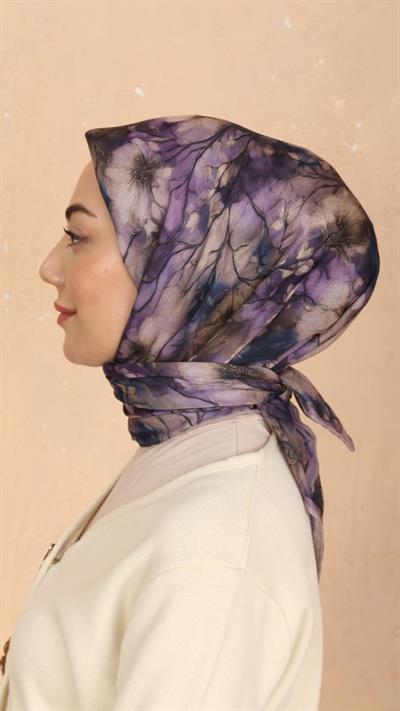 Locella Soft Pamuk Eşarp Mor