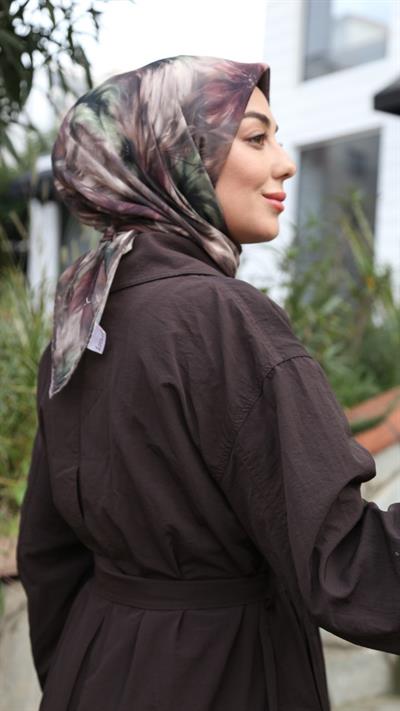 Locella Soft Pamuk Eşarp Kahve-3