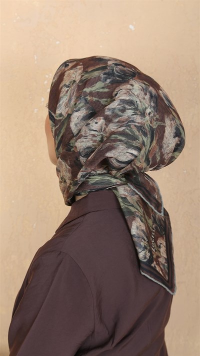 Locella Soft Pamuk Eşarp Koyu Kahve