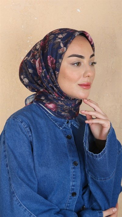 Locella Soft Pamuk Eşarp Lacivert