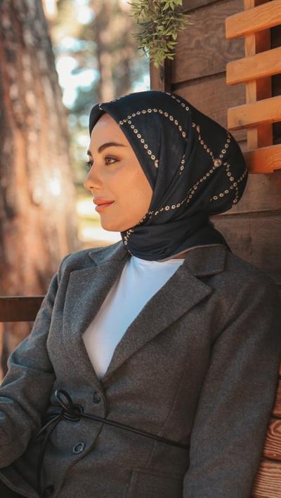 Locella Soft Pamuk Eşarp Lacivert