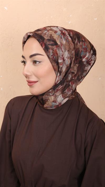 Locella Soft Pamuk Eşarp Koyu Kahve