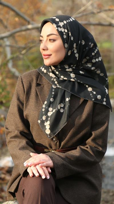 Locella Soft Pamuk Eşarp Siyah