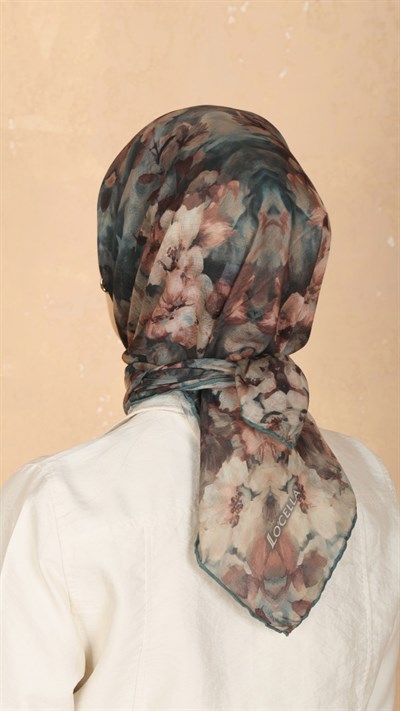 Locella Soft Pamuk Eşarp Petrol Yeşili