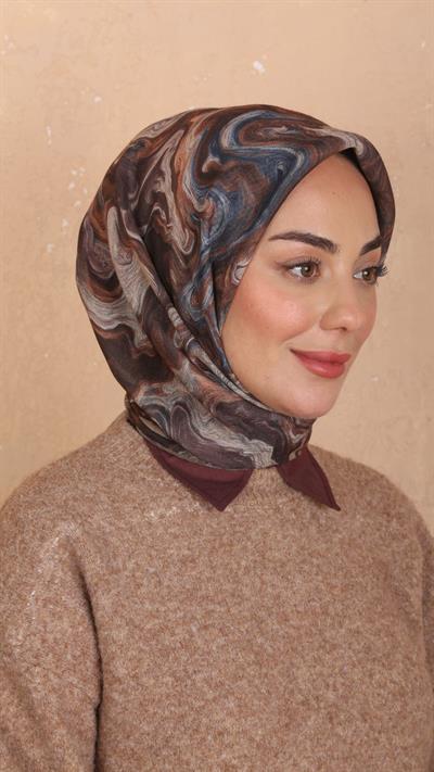 Locella Soft Pamuk Eşarp Koyu Kahve