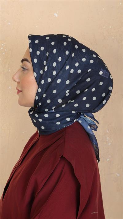 Locella Soft Pamuk Eşarp Lacivert