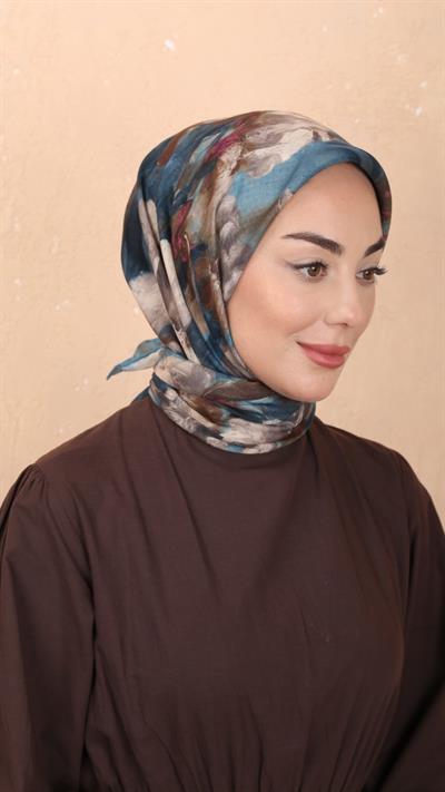 Locella Soft Pamuk Eşarp Petrol Mavi