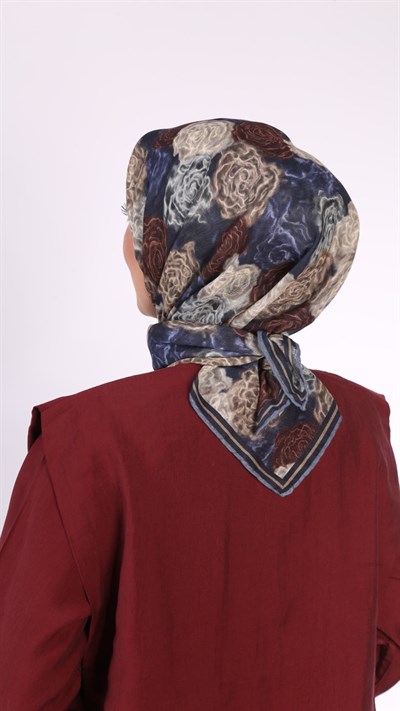Locella Soft Pamuk Eşarp Lacivert