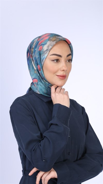 Locella Soft Pamuk Eşarp Petrol