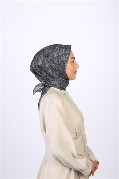 Locella Soft Pamuk Eşarp Siyah Gri