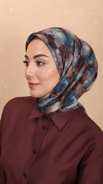 Locella Soft Pamuk Eşarp Mavi