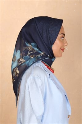 Locella Soft Pamuk Eşarp-Lacivert Mavi