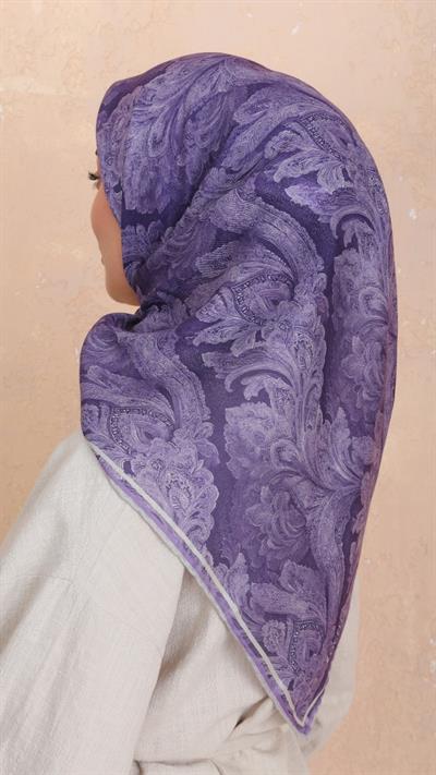 Locella Soft Pamuk Eşarp Mor-5
