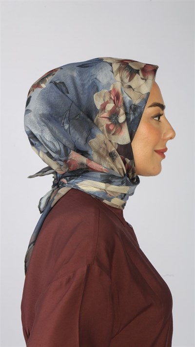 Locella Soft Pamuk Eşarp Mavi