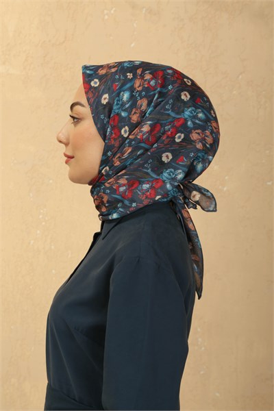 Locella Soft Pamuk Eşarp Lacivert