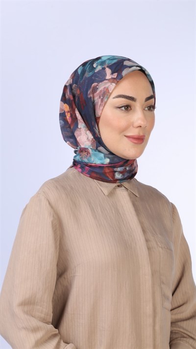 Locella Soft Pamuk Eşarp Lacivert