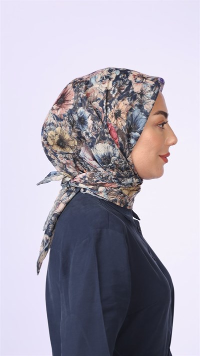 Locella Soft Pamuk Eşarp Lacivert