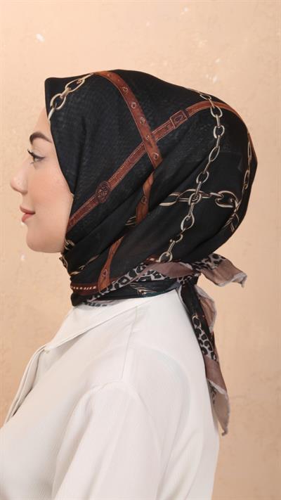 Locella Soft Pamuk Eşarp Siyah