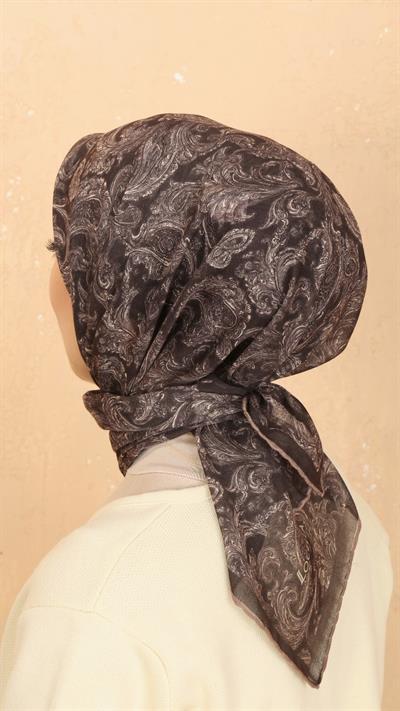 Locella Soft Pamuk Eşarp Kahve-6